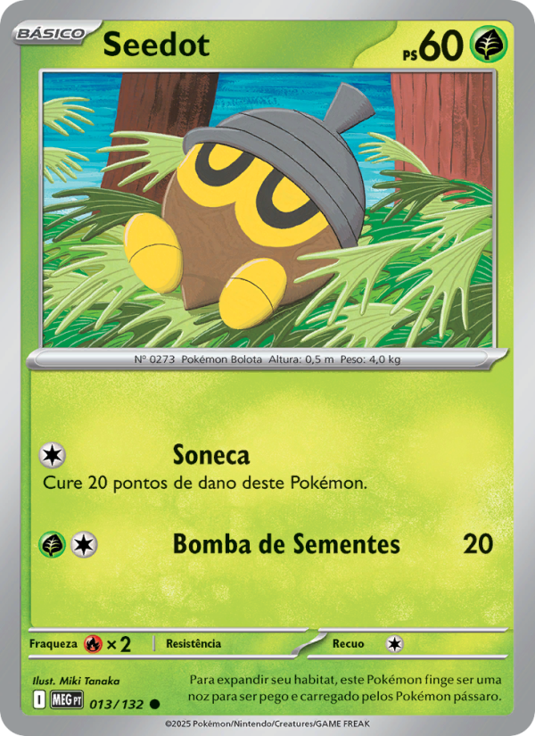 Seedot 013 — Megaevolução (Portuguese Pokémon TCG card)