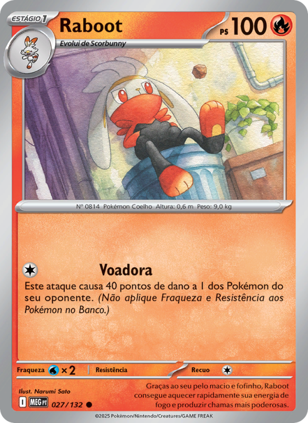Raboot 027 — Megaevolução (Portuguese Pokémon TCG card)
