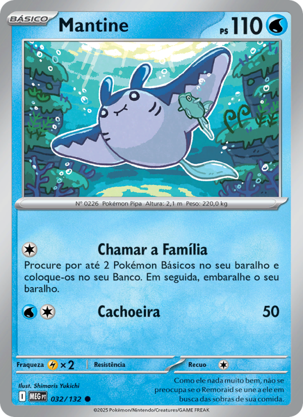 Mantine 032 — Megaevolução (Portuguese Pokémon TCG card)