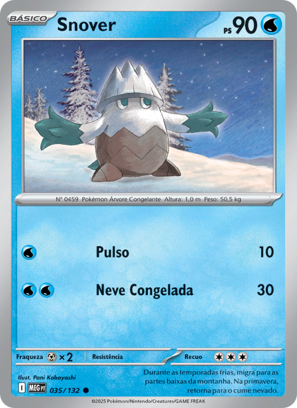 Snover 035 — Megaevolução (Portuguese Pokémon TCG card)