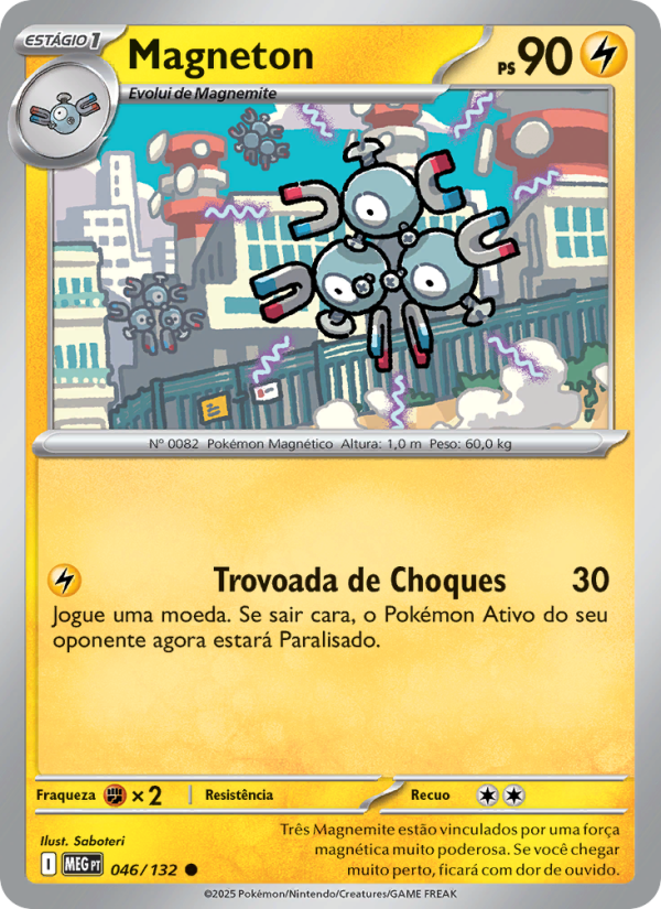 Magneton 046 — Megaevolução (Portuguese Pokémon TCG card)