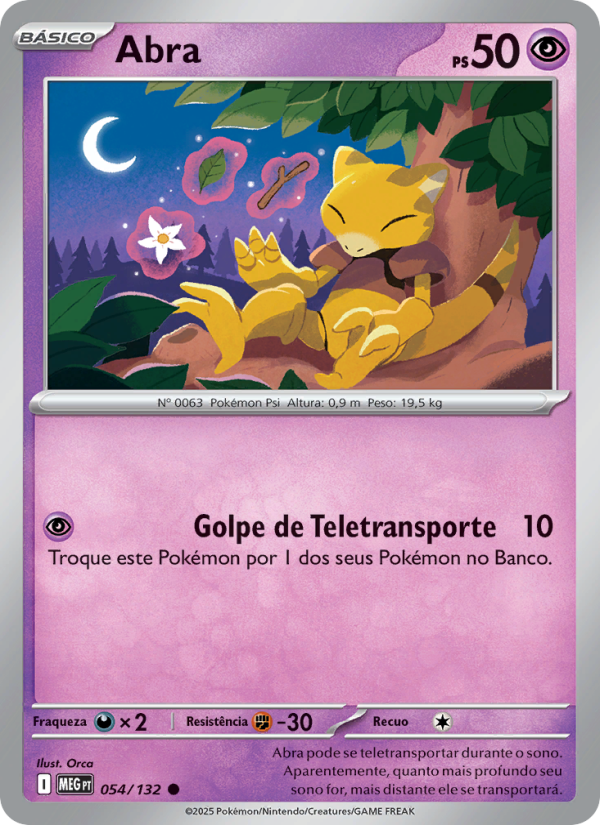 Abra 054 — Mega Evolution (Portuguese Pokémon TCG card)