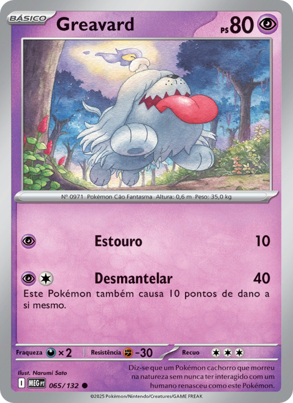 Greavard 065 — Megaevolução (Portuguese Pokémon TCG card)