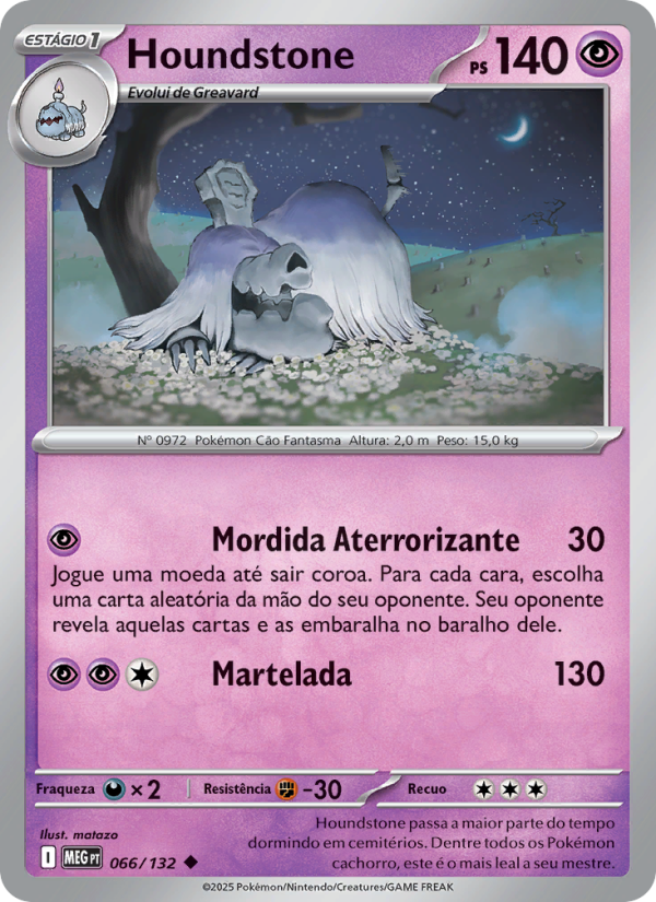Houndstone 066 — Mega Evolution (Portuguese Pokémon TCG card)