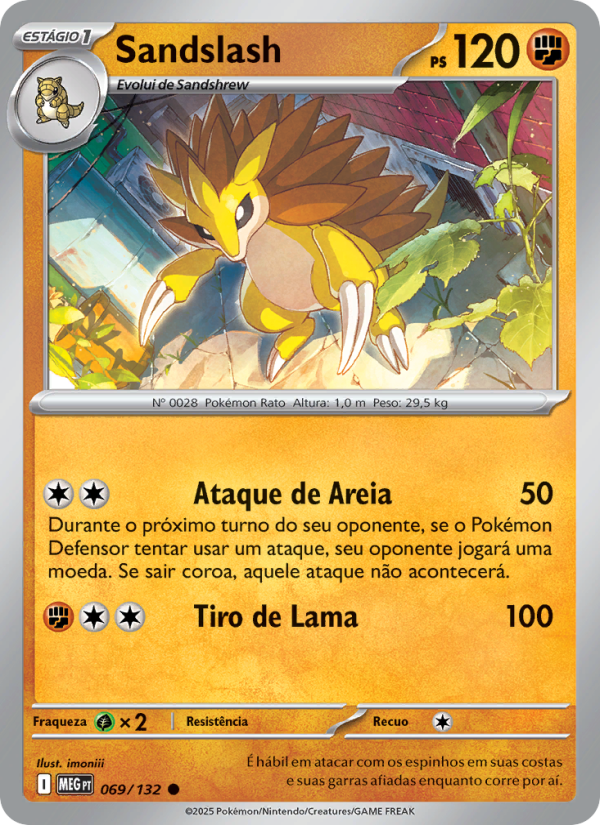 Sandslash 069 — Mega Evolution (Portuguese Pokémon TCG card)