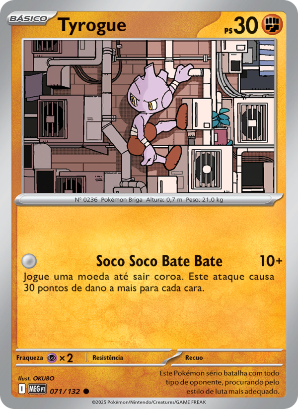 Tyrogue 071 — Megaevolução (Portuguese Pokémon TCG card)