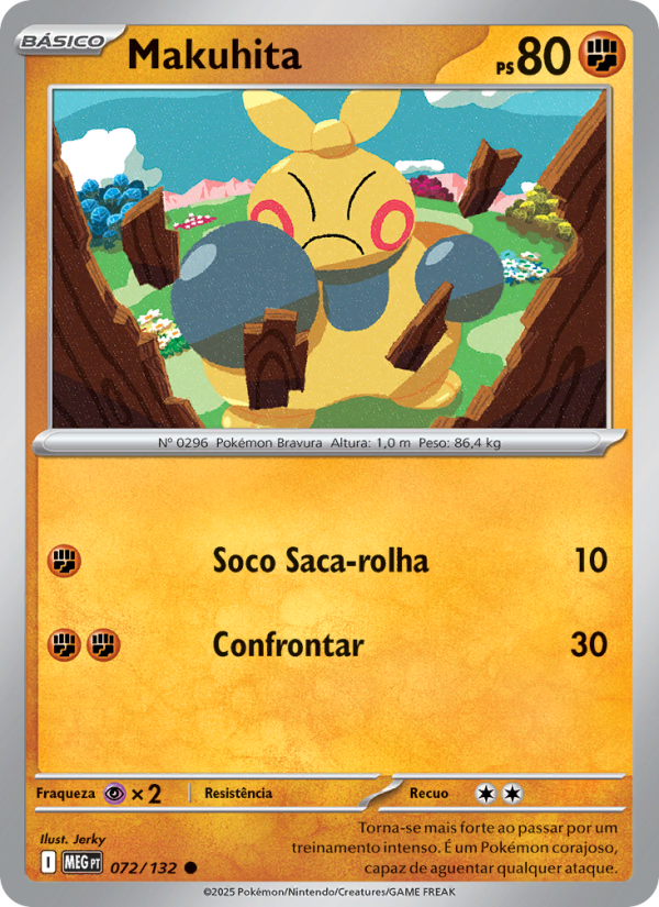 Makuhita 072 — Megaevolução (Portuguese Pokémon TCG card)