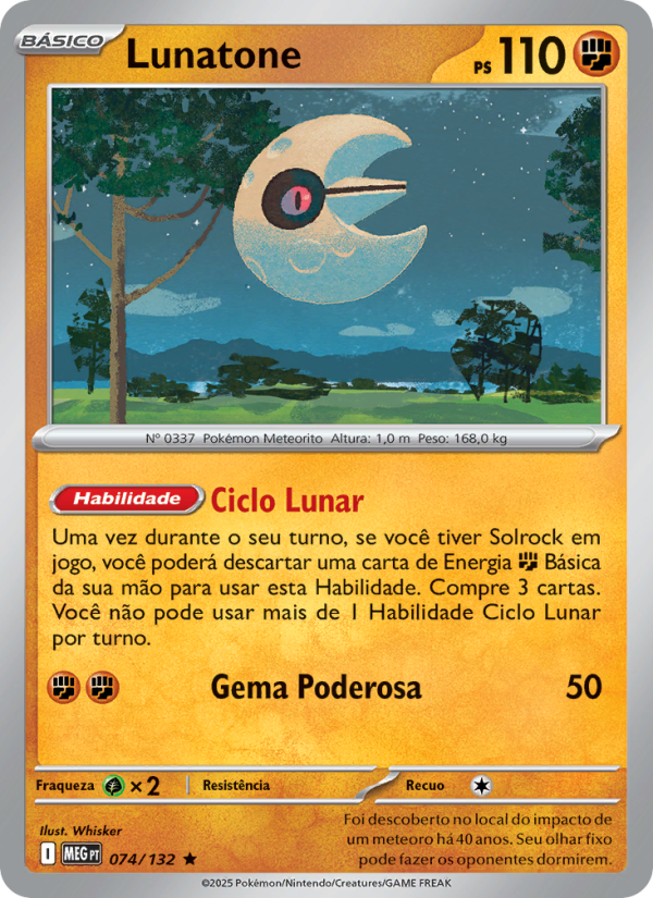 Lunatone 074 — Mega Evolution (Portuguese Pokémon TCG card)