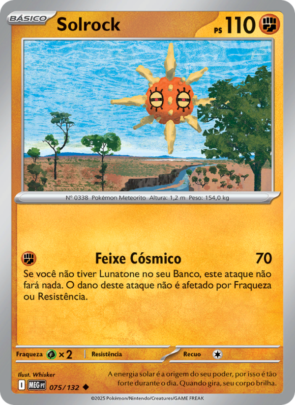 Solrock 075 — Mega Evolution (Portuguese Pokémon TCG card)