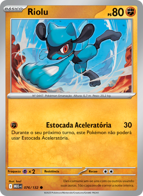 Riolu 076 — Mega Evolution (Portuguese Pokémon TCG card)