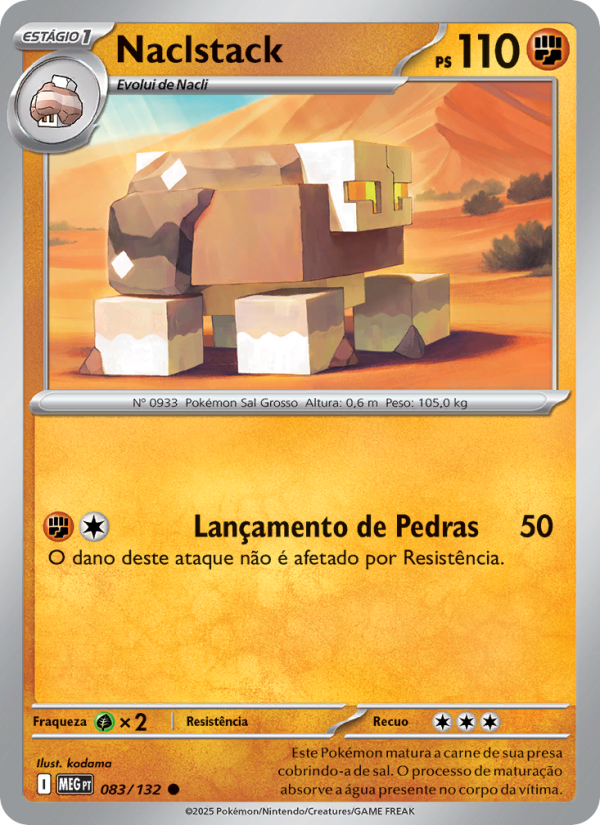 Naclstack 083 — Megaevolução (Portuguese Pokémon TCG card)