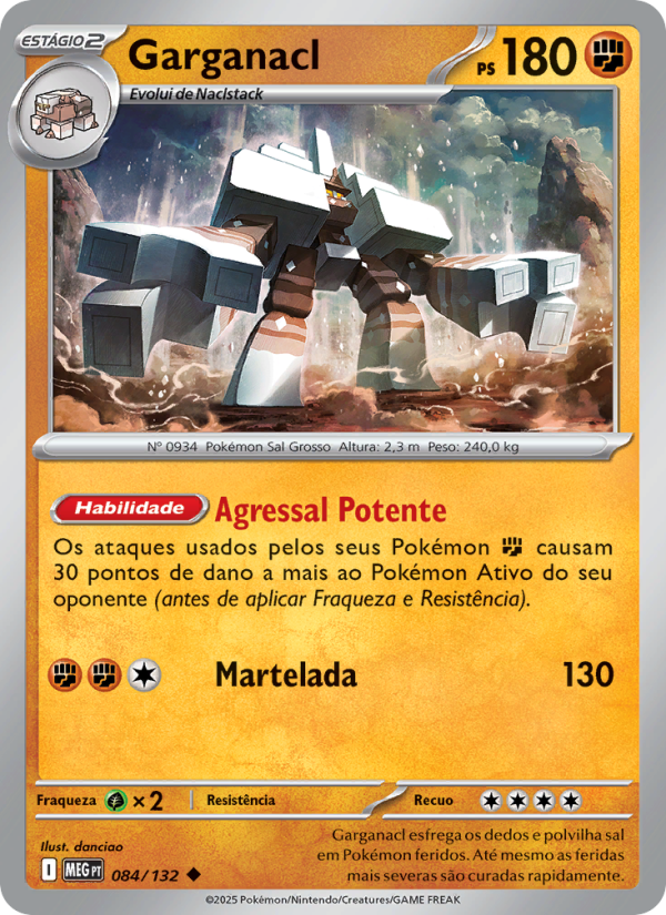Garganacl 084 — Megaevolução (Portuguese Pokémon TCG card)