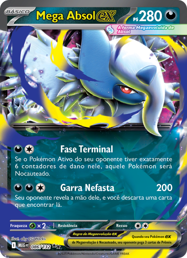 Mega Absol ex 086 — Megaevolução (Portuguese Pokémon TCG card)