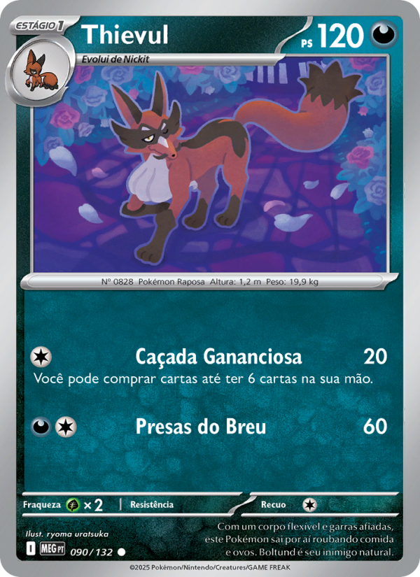 Thievul 090 — Mega Evolution (Portuguese Pokémon TCG card)