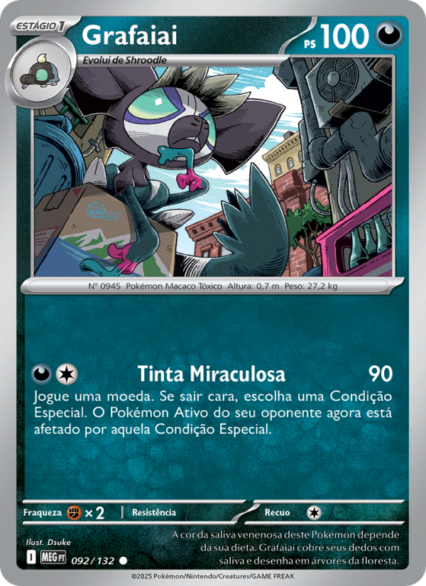 Grafaiai 092 — Mega Evolution (Portuguese Pokémon TCG card)