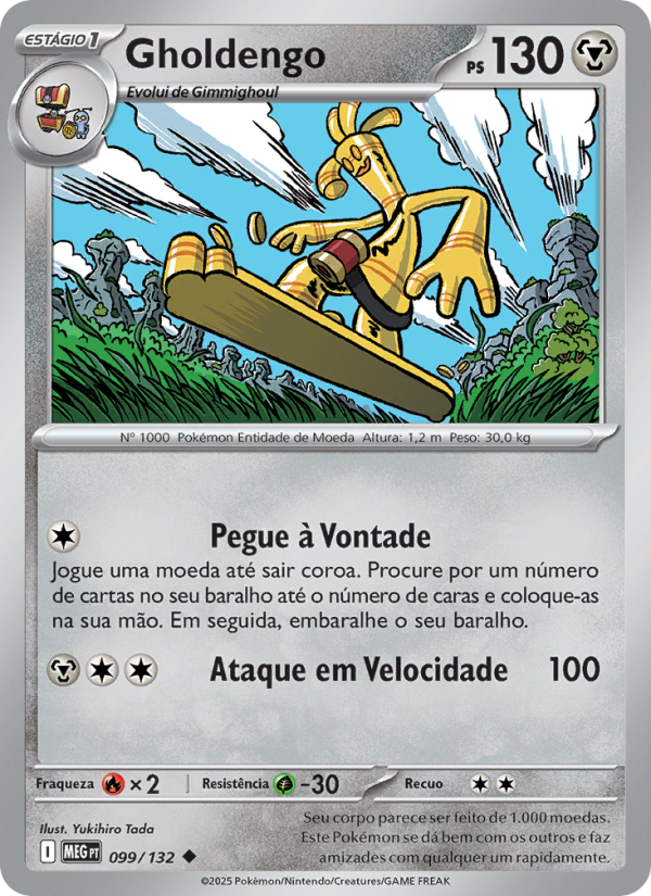Gholdengo 099 — Megaevolução (Portuguese Pokémon TCG card)