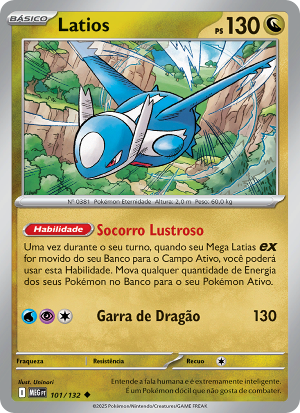 Latios 101 — Megaevolução (Portuguese Pokémon TCG card)