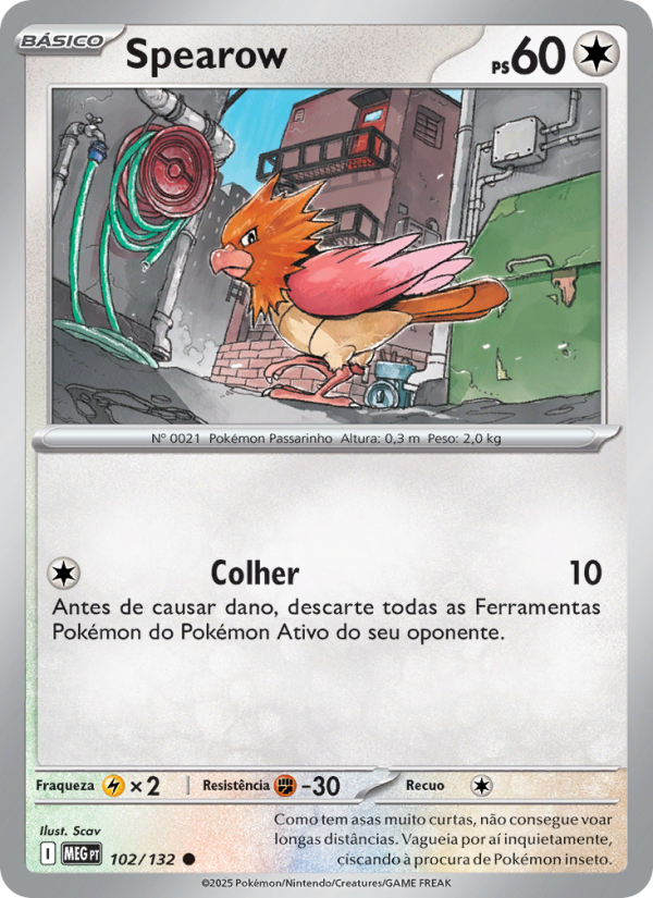 Spearow 102 — Mega Evolution (Portuguese Pokémon TCG card)