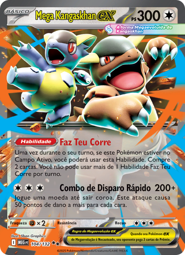 Mega Kangaskhan ex 104 — Megaevolução (Portuguese Pokémon TCG card)