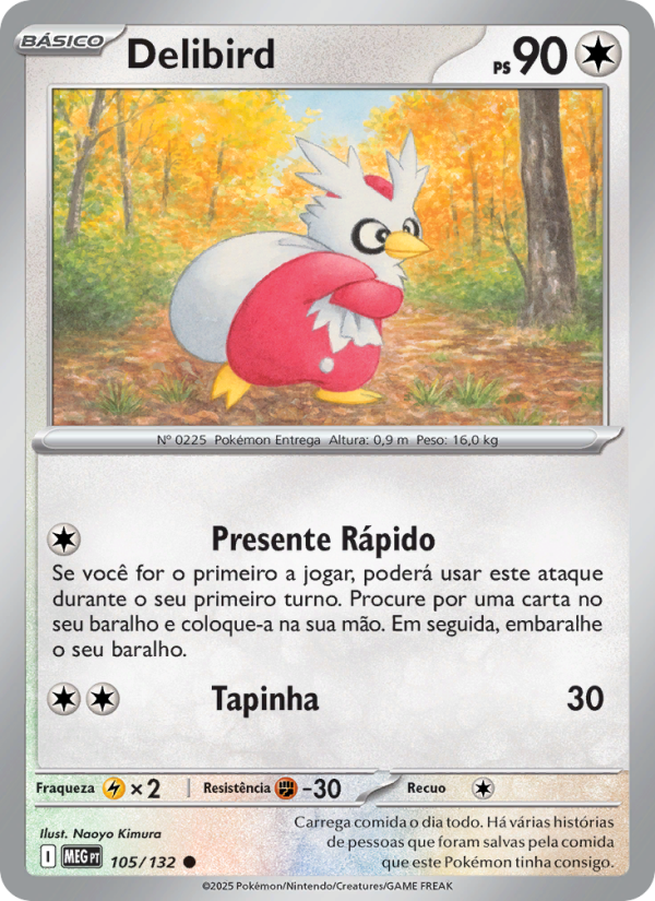 Delibird 105 — Megaevolução (Portuguese Pokémon TCG card)