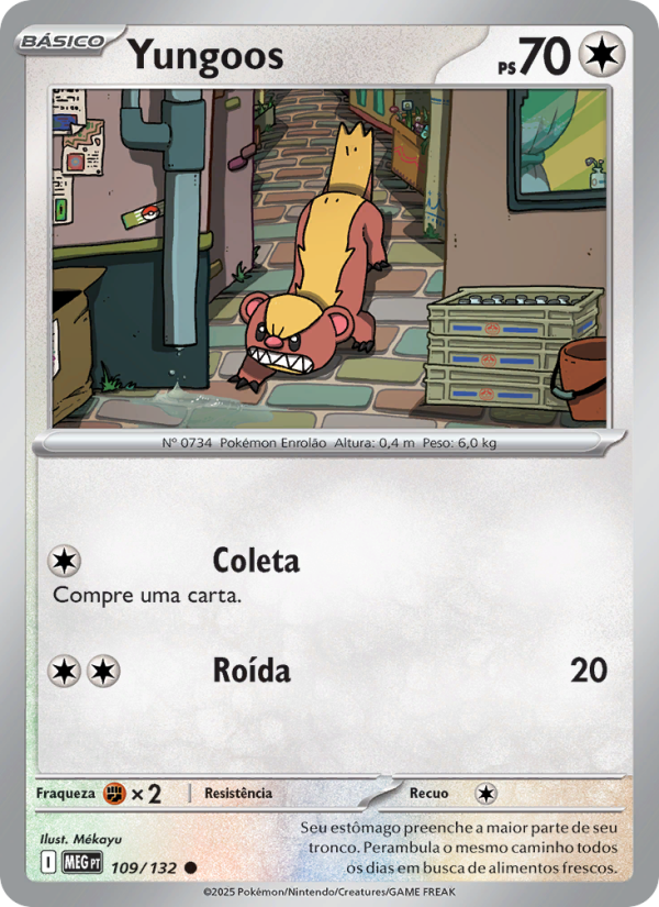 Yungoos 109 — Mega Evolution (Portuguese Pokémon TCG card)