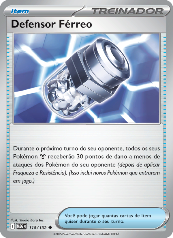 Defensor Férreo 118 — Megaevolução (Portuguese Pokémon TCG card)
