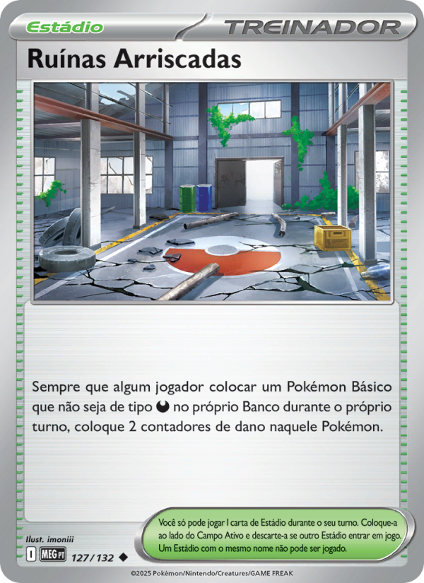 Ruínas Arriscadas 127 — Megaevolução (Portuguese Pokémon TCG card)
