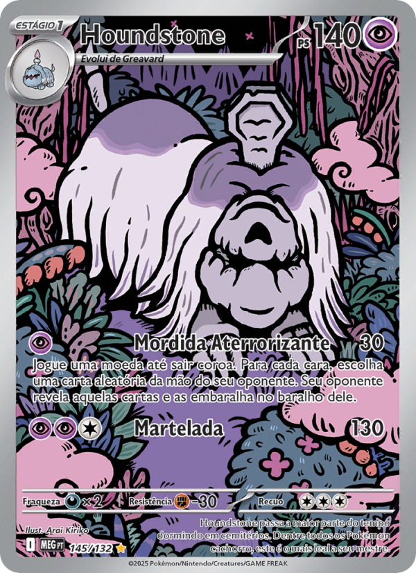 Houndstone 145 — Megaevolução (Portuguese Pokémon TCG card)