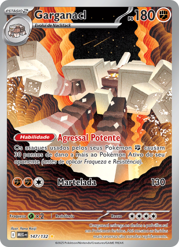 Garganacl 147 — Megaevolução (Portuguese Pokémon TCG card)