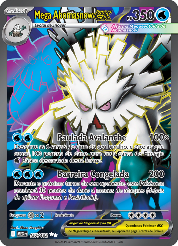 Mega Abomasnow ex 157 — Megaevolução (Portuguese Pokémon TCG card)
