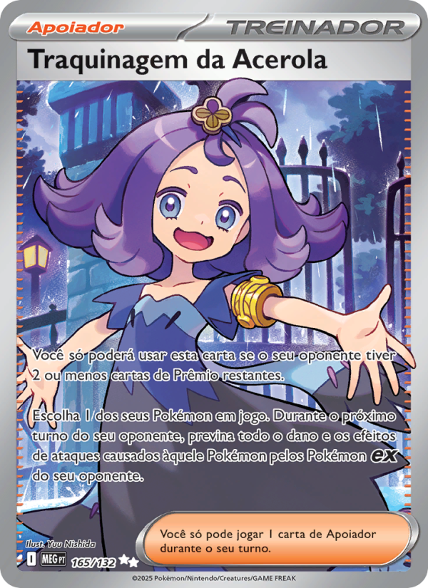 Traquinagem da Acerola 165 — Megaevolução (Portuguese Pokémon TCG card)