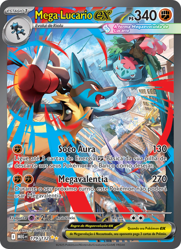Mega Lucario ex 179 — Megaevolução (Portuguese Pokémon TCG card)