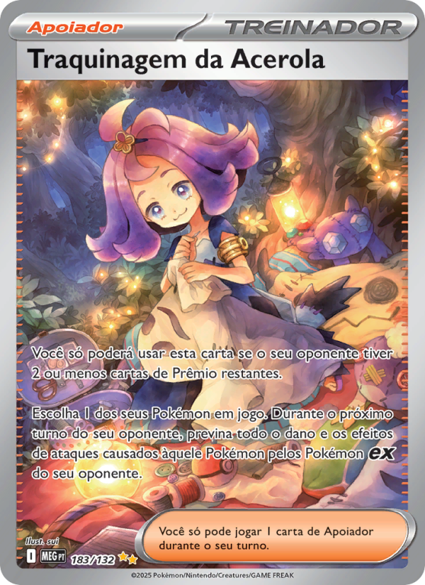 Traquinagem da Acerola 183 — Megaevolução (Portuguese Pokémon TCG card)