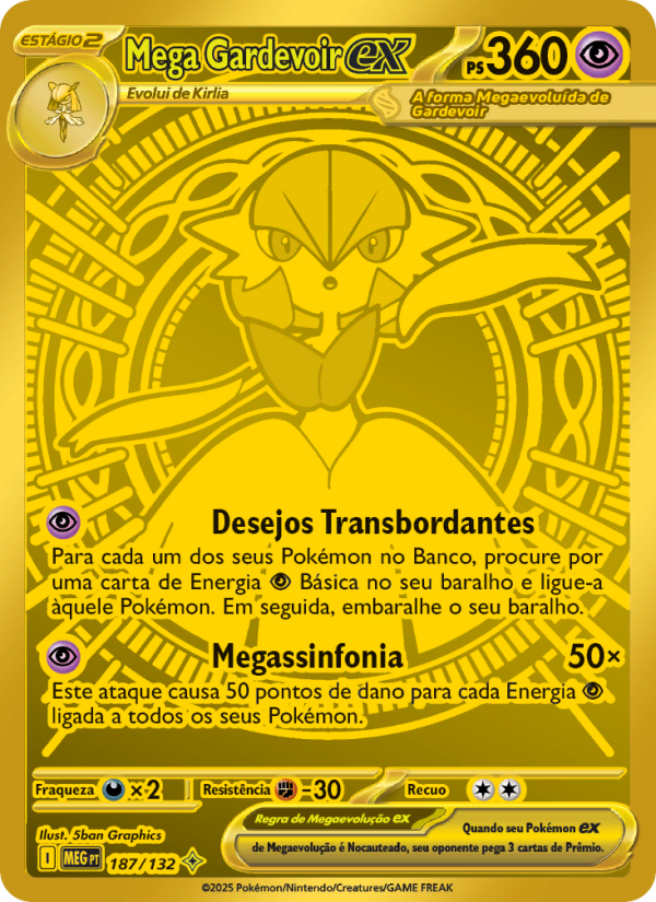 Mega Gardevoir ex 187 — Megaevolução (Portuguese Pokémon TCG card)
