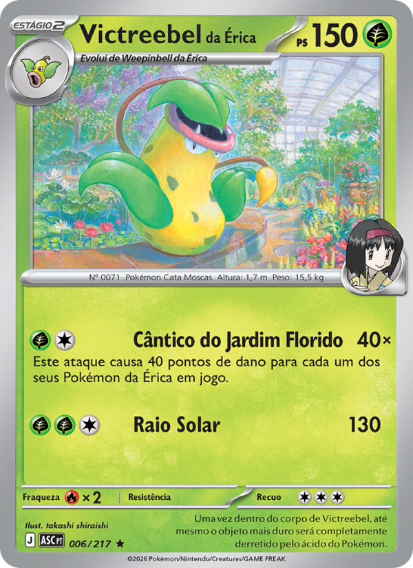 Victreebel da Érica 006 — Erhabene Helden (Portuguese Pokémon TCG card)