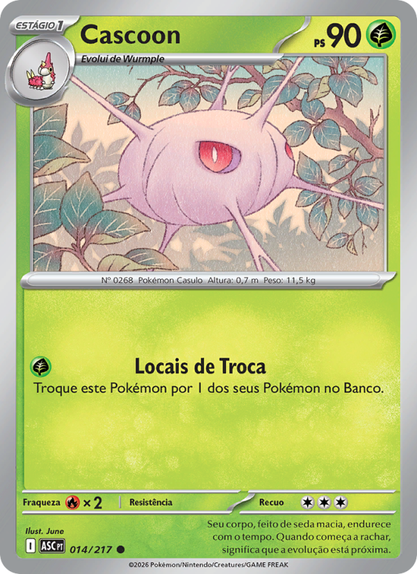 Cascoon 014 — Erhabene Helden (Portuguese Pokémon TCG card)