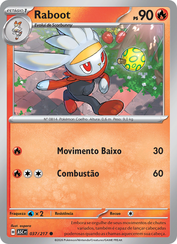 Raboot 037 — Heróis Excelsos (Portuguese Pokémon TCG card)