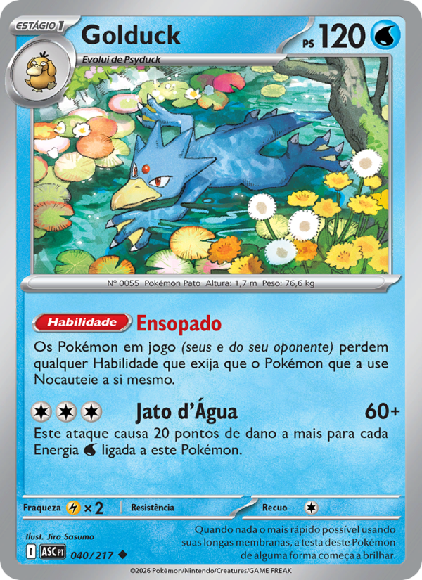 Golduck 040 — Heróis Excelsos (Portuguese Pokémon TCG card)