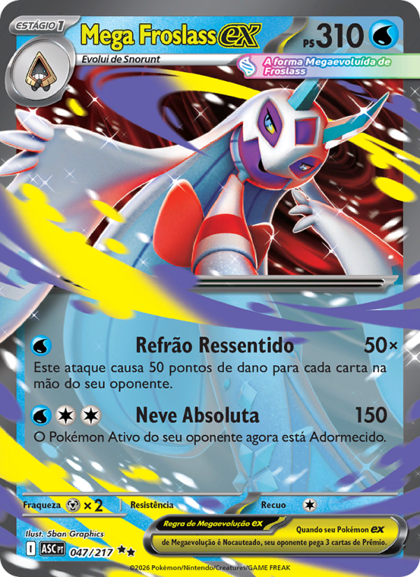 Mega Froslass ex 047 — Heróis Excelsos (Portuguese Pokémon TCG card)