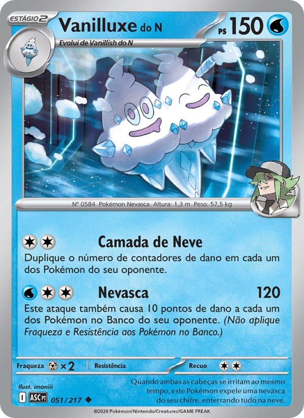 Vanilluxe do N 051 — Erhabene Helden (Portuguese Pokémon TCG card)