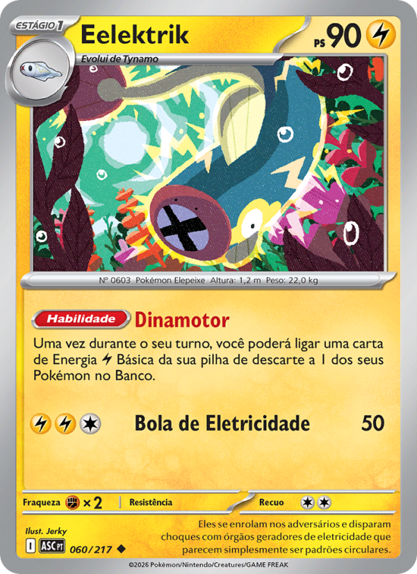 Eelektrik 060 — Heróis Excelsos (Portuguese Pokémon TCG card)