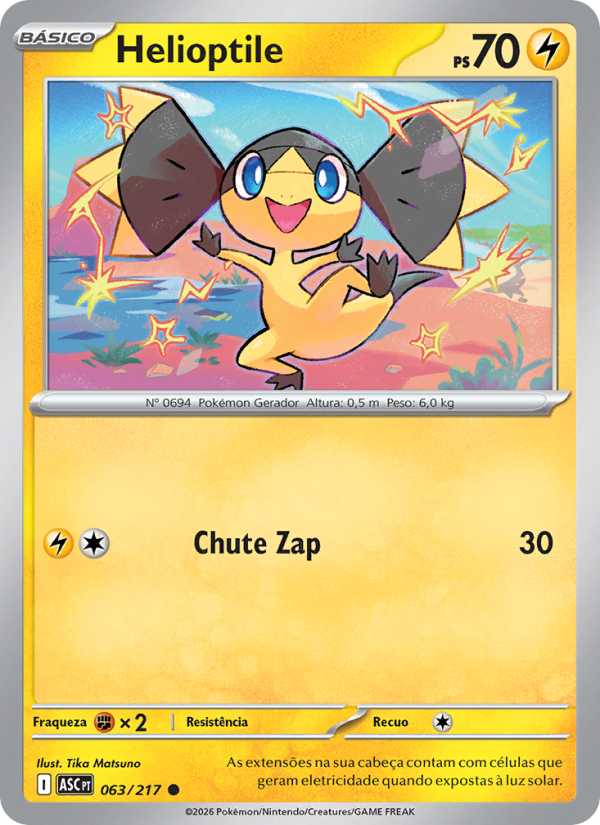 Helioptile 063 — Heróis Excelsos (Portuguese Pokémon TCG card)