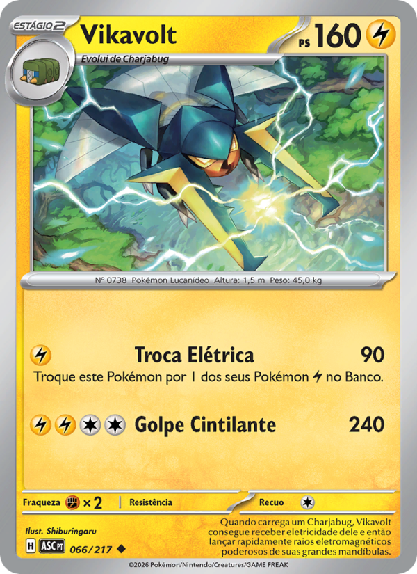 Vikavolt 066 — Erhabene Helden (Portuguese Pokémon TCG card)