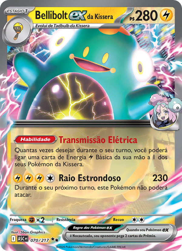 Bellibolt ex da Kissera 070 — Erhabene Helden (Portuguese Pokémon TCG card)