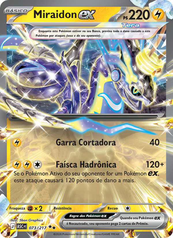 Miraidon ex 073 — Erhabene Helden (Portuguese Pokémon TCG card)