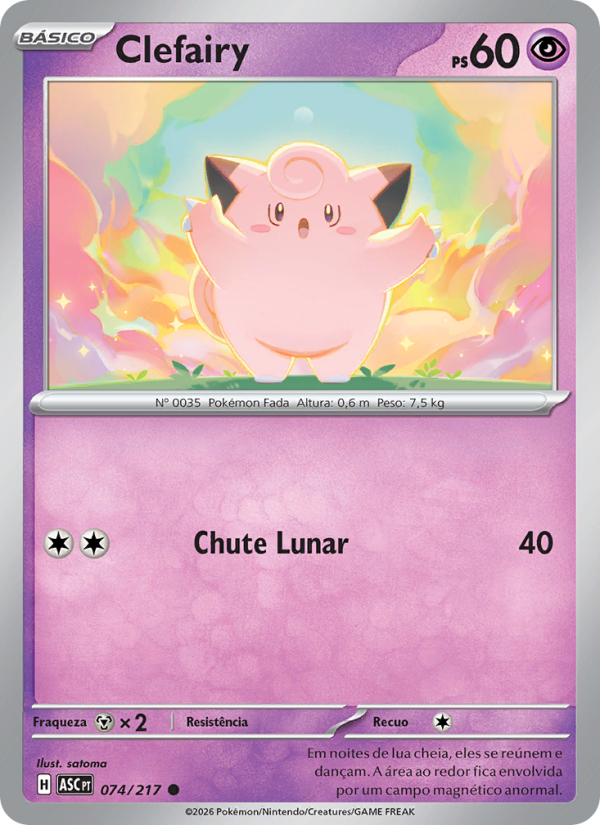 Clefairy 074 — Heróis Excelsos (Portuguese Pokémon TCG card)