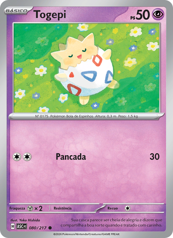 Togepi 080 — Heróis Excelsos (Portuguese Pokémon TCG card)