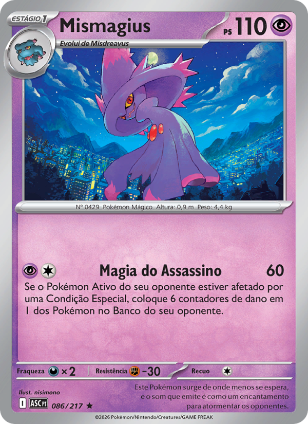 Mismagius 086 — Heróis Excelsos (Portuguese Pokémon TCG card)