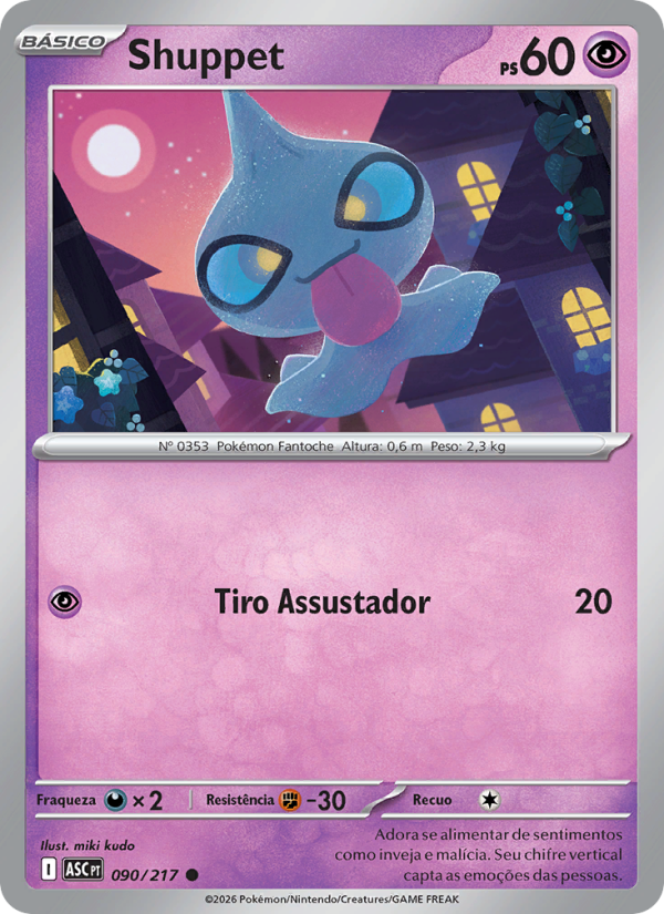 Shuppet 090 — Heróis Excelsos (Portuguese Pokémon TCG card)