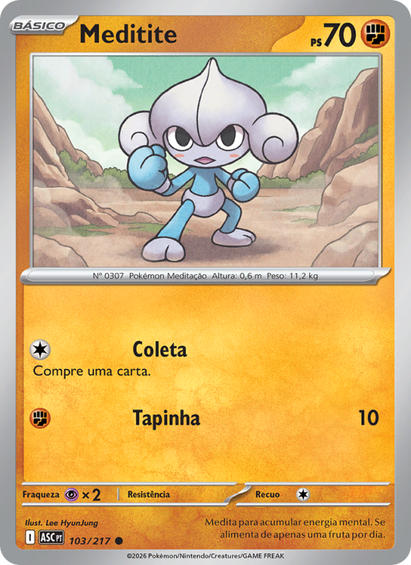Meditite 103 — Heróis Excelsos (Portuguese Pokémon TCG card)